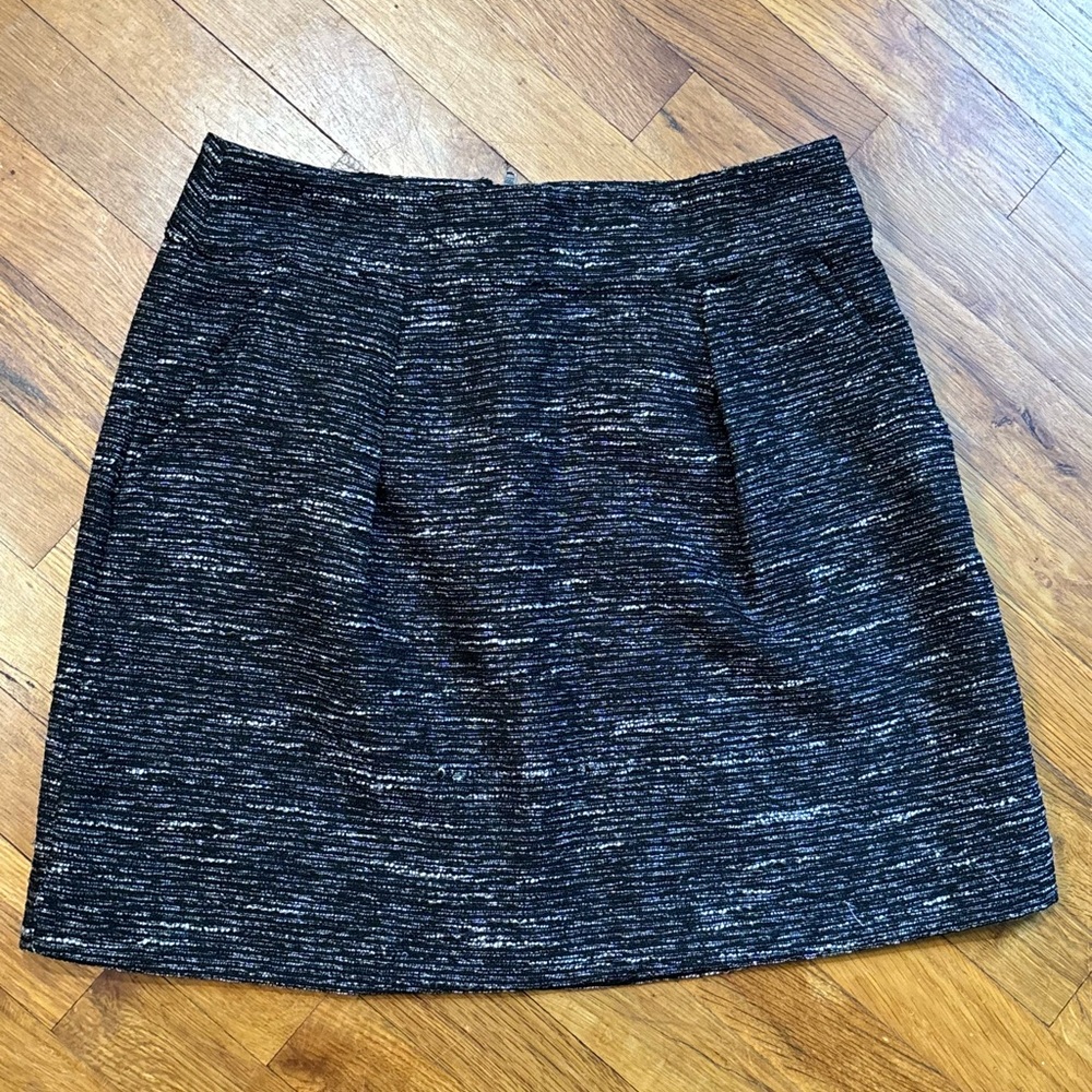 LOFT Textured Black Mini Skirt